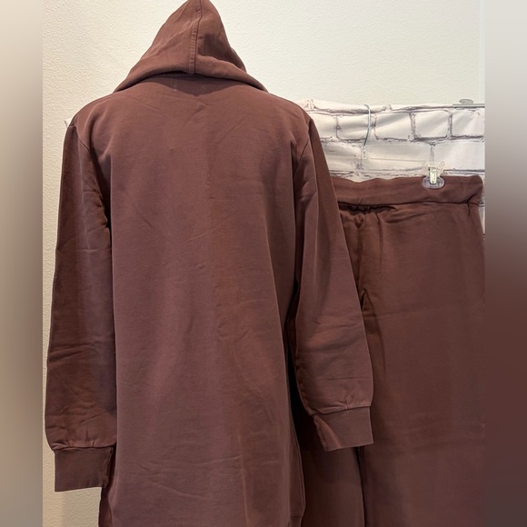 BCBG Maxazria:XL Women Brown Hoodie and Sweatpants Set 100% Cotton - Picture 4 of 13